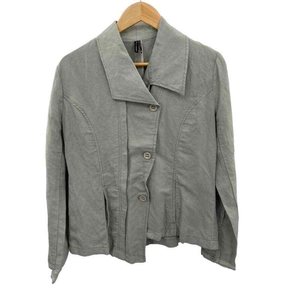 Stella Carakasi Asymmetrical Boho Lagenlook Jacket Womens‎ XS Green Hemp Pockets